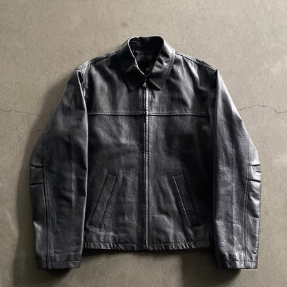 1999aw prada black real leather jacket
50