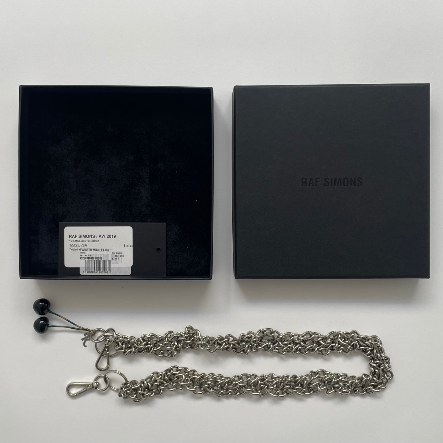 2019aw raf simons twisted black cherry wallet chain