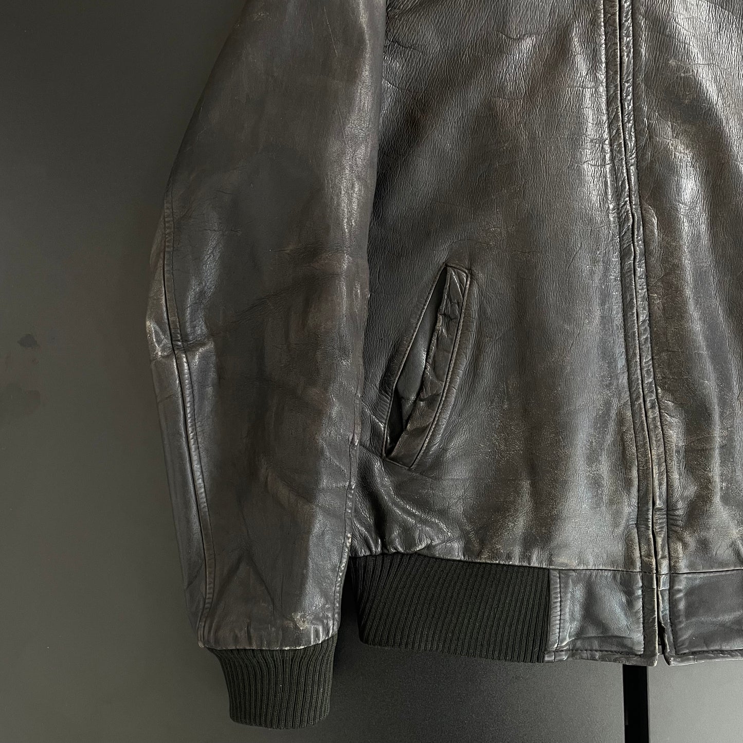 1990s dries van noten lamb leather bomber jacket M