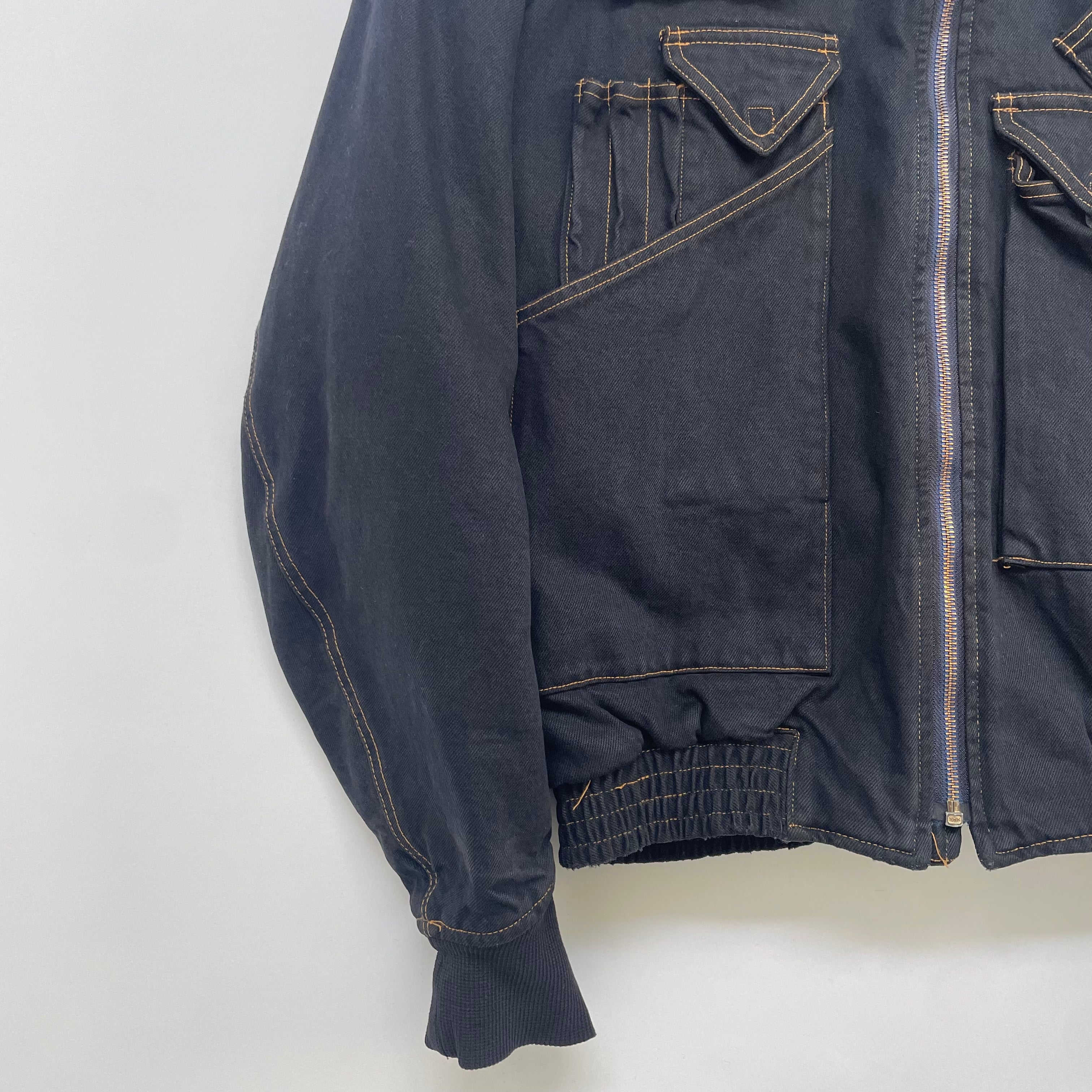 KATHARINE HAMNETT Hamnett クロップドボンバージャケット 1990s Katharine Hamnett Wide Bomber With Articulated Ribbed