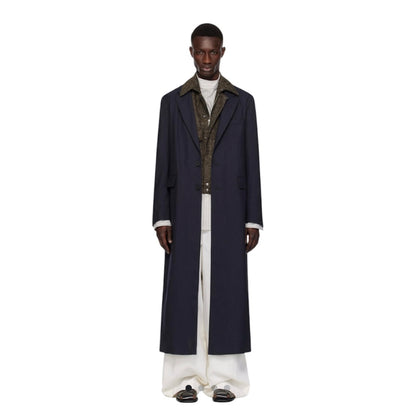 2024aw dries van noten navy wool coat L
