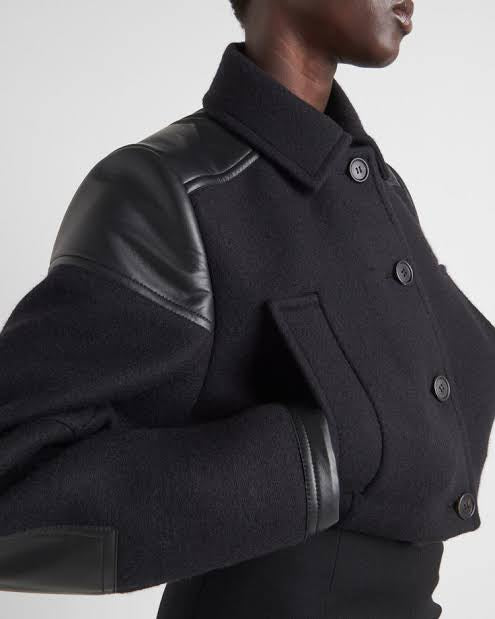 2023aw prada cropped wool blend down jacket M