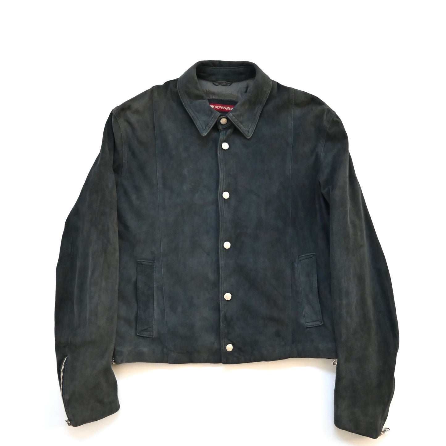 1990s emporio emporio armani suede leather jacket 48