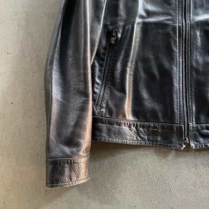 2000ss prada riders leather jacket 46