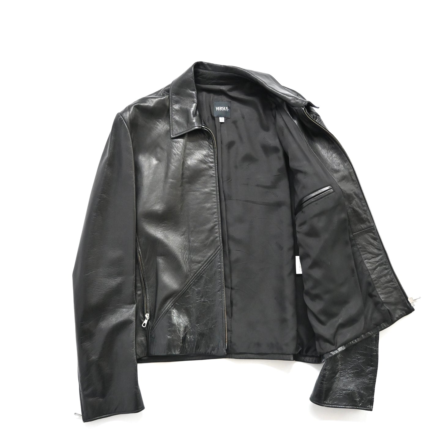 2000s versace pelle leather docking blouson jacket 50