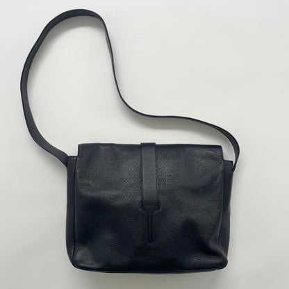 2000s jil sander leather messenger shoulder bag