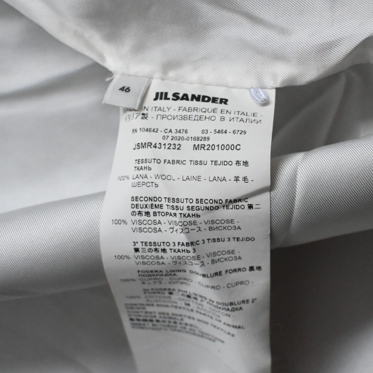 2020aw jil sander wool gabardine ink painting coat 46