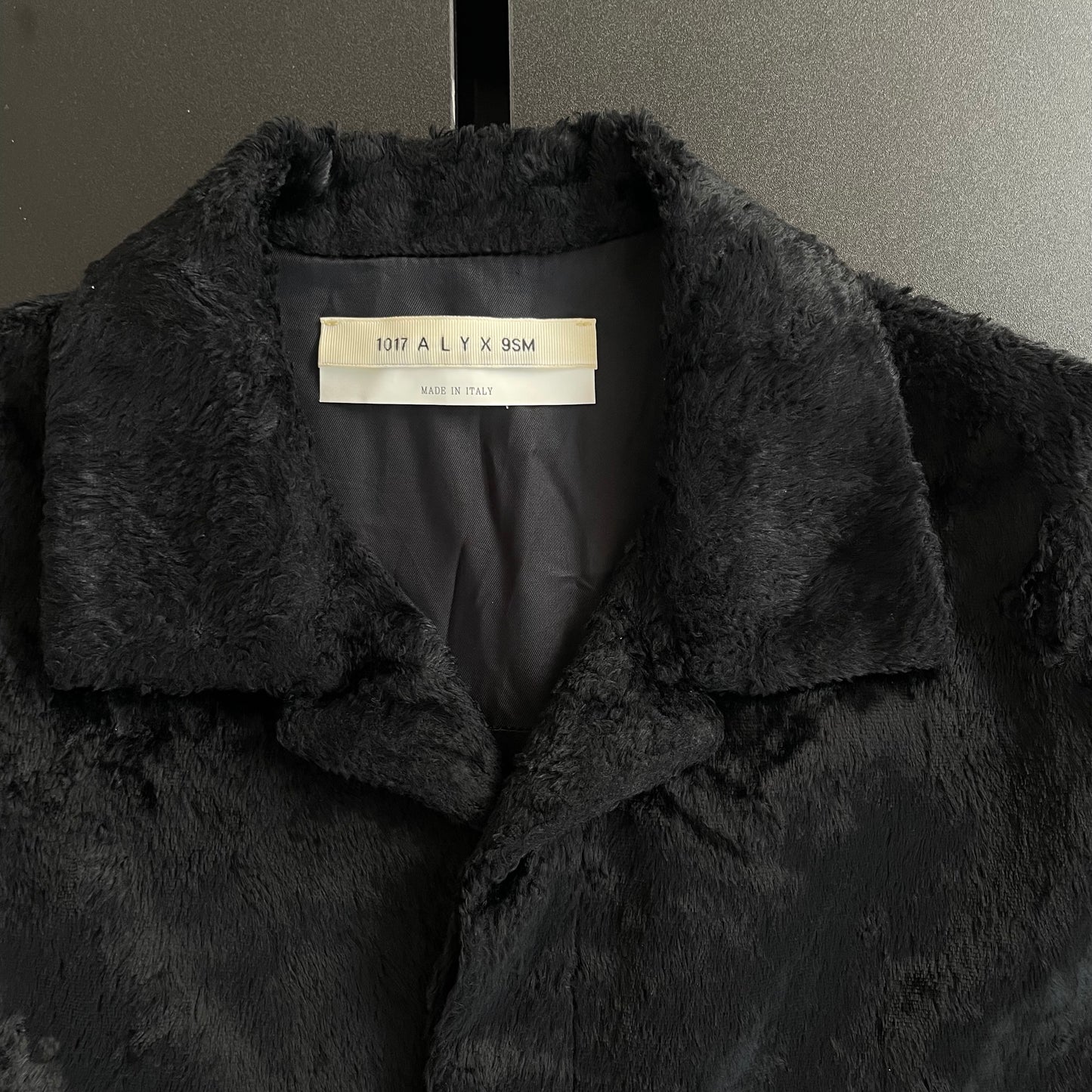 2021ss 1017 alyx 9sm  camp collar faux pony hair shirt 46