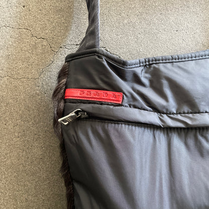 1999aw prada fur shoulder bag