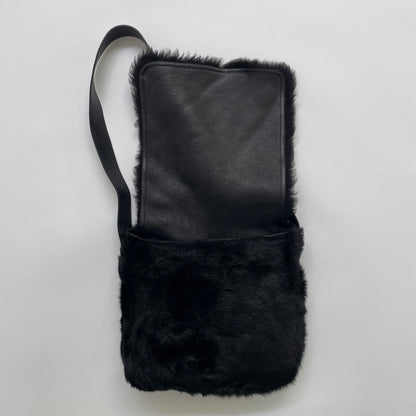 1996ss gucci black fur shoulder bag by tom ford