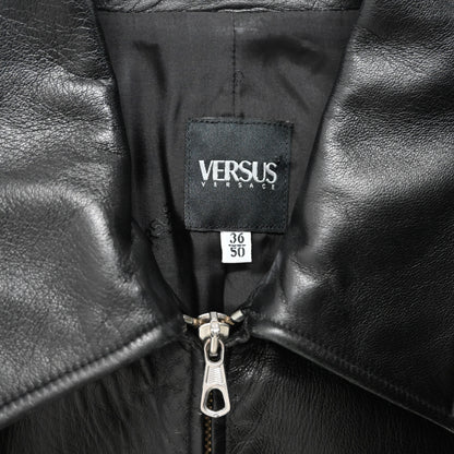 2000s versace pelle leather docking blouson jacket 50