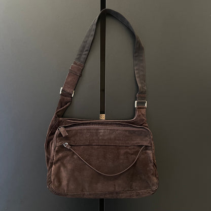 1999aw prada suedeshoulder bag
