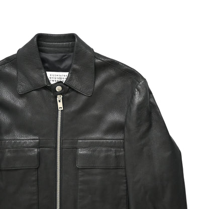2017aw martin margiela front pocket leather jacket 50