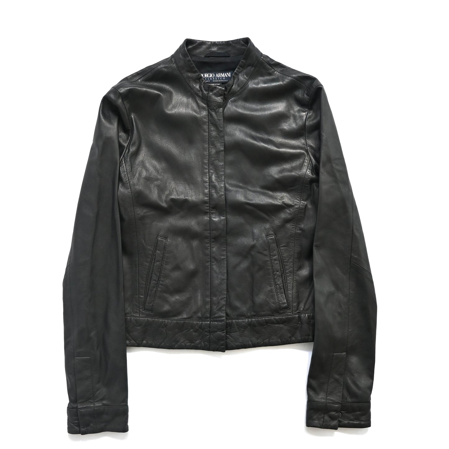 1990s giorgio armani lamb leather jacket 42