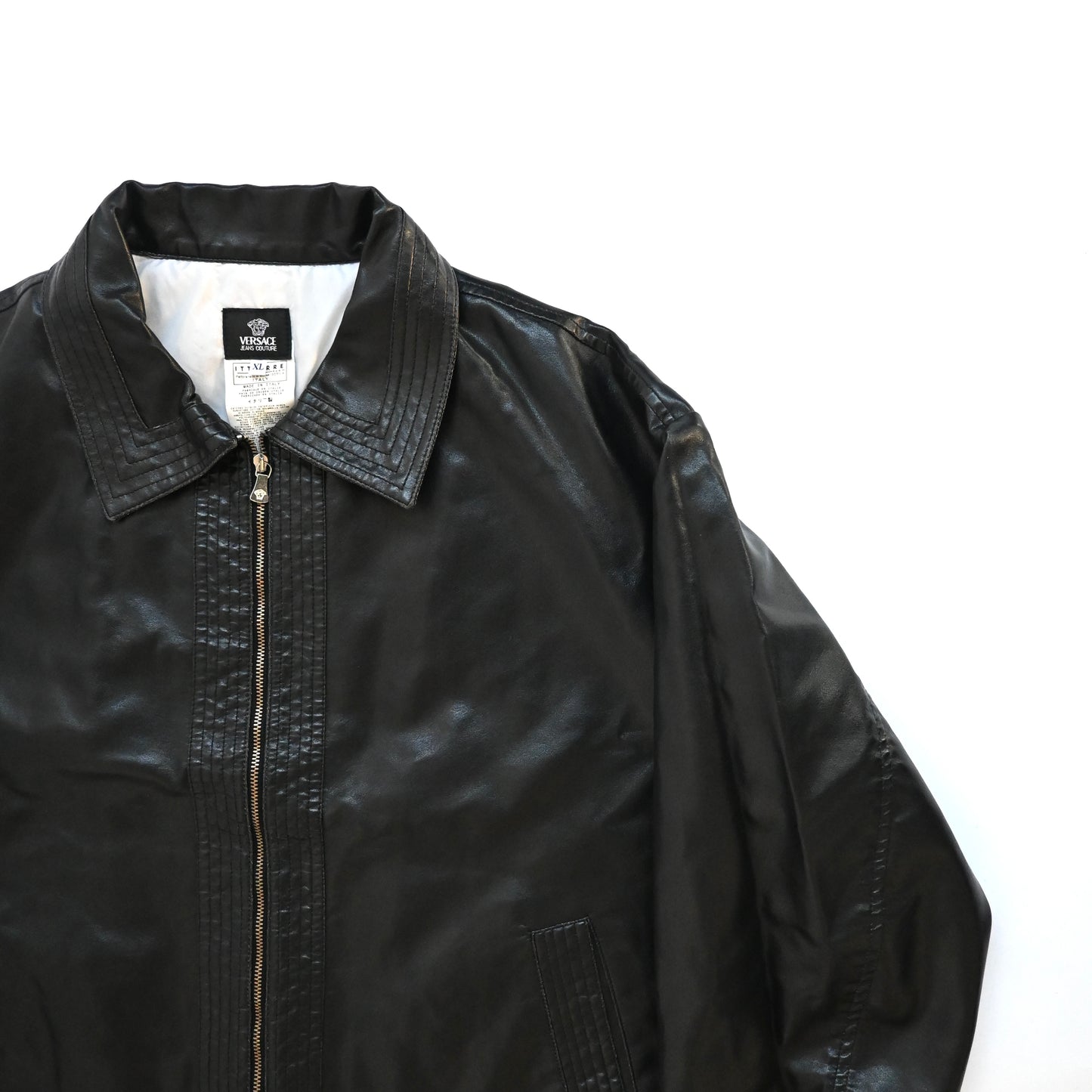 1990s versace kint docking fake leather jacket XL