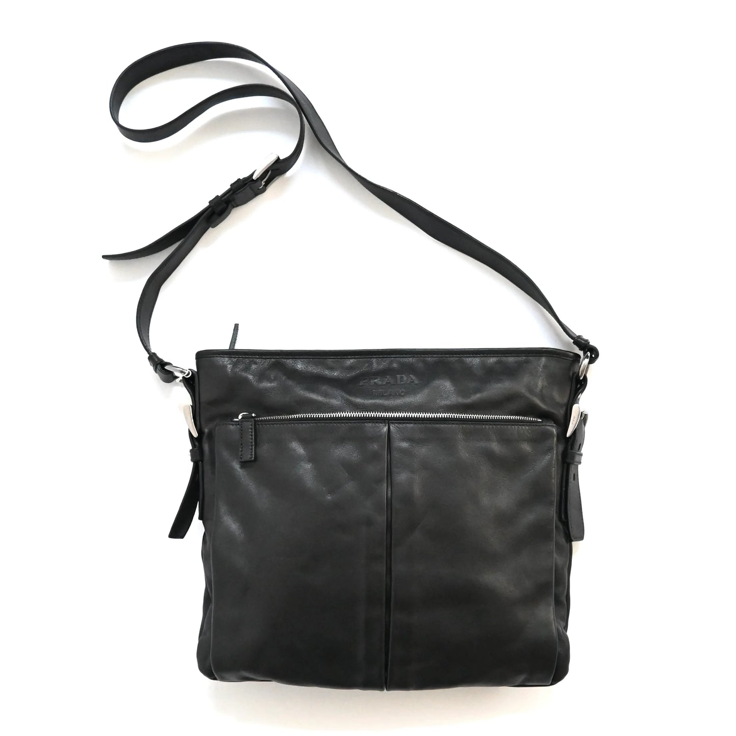 1990s prada cow leather shoulder bag