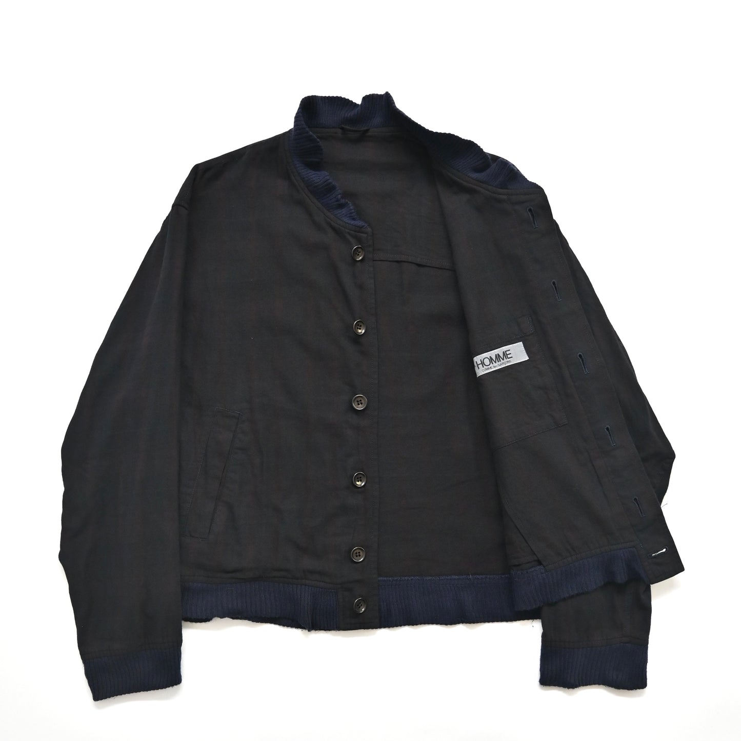 1980s comme des garcons homme check cotton bomber jacket M