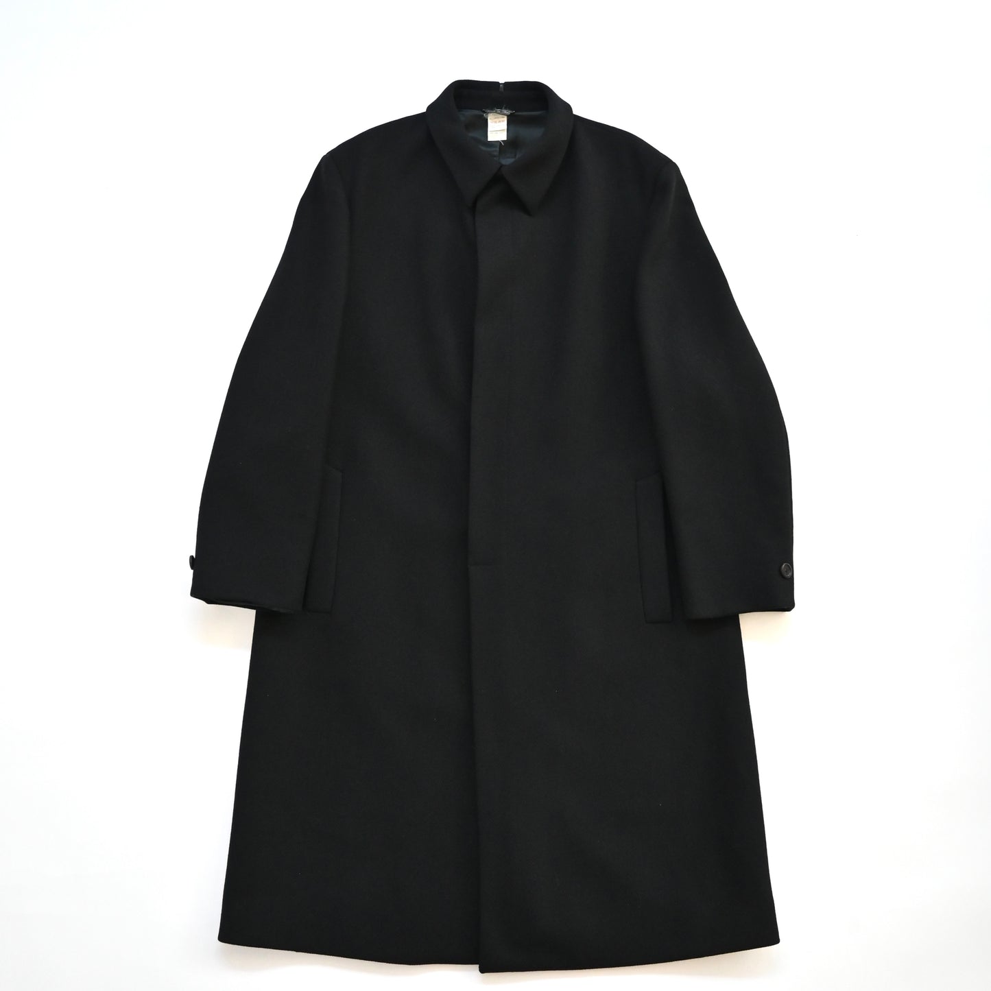 1990s versace wool  leather piping coat 52