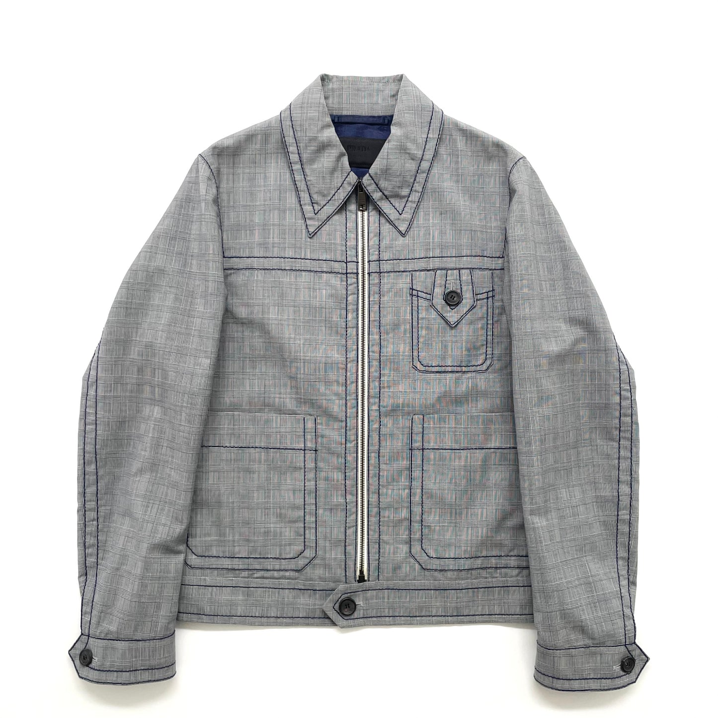 2015ss prada gray stitch blouson 46