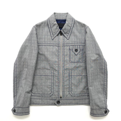 2015ss prada gray stitch blouson 46