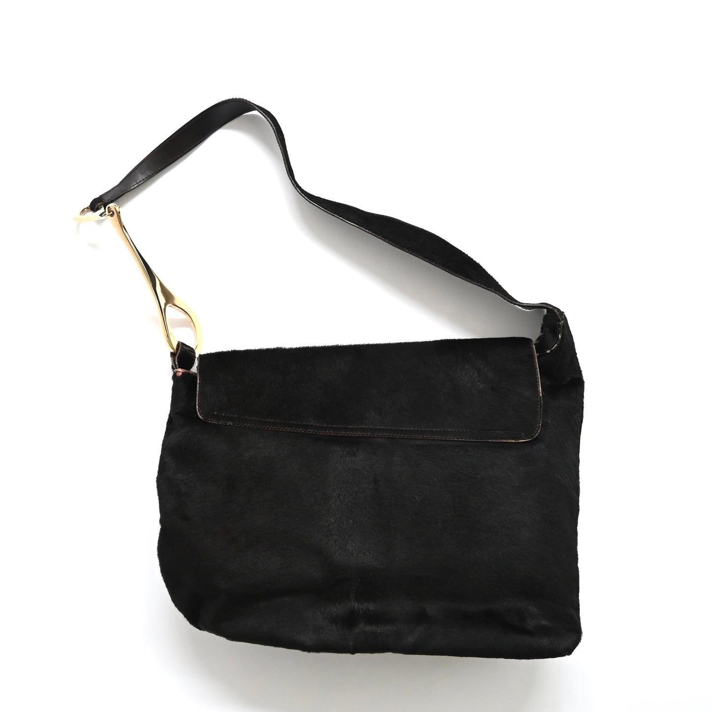 1996aw gucci gold bangle calf hair shoulder bag