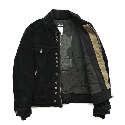 2000s dolce&gabbana corduroy layered jacket 54