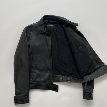2007aw emporio armani piping leather jacket 52