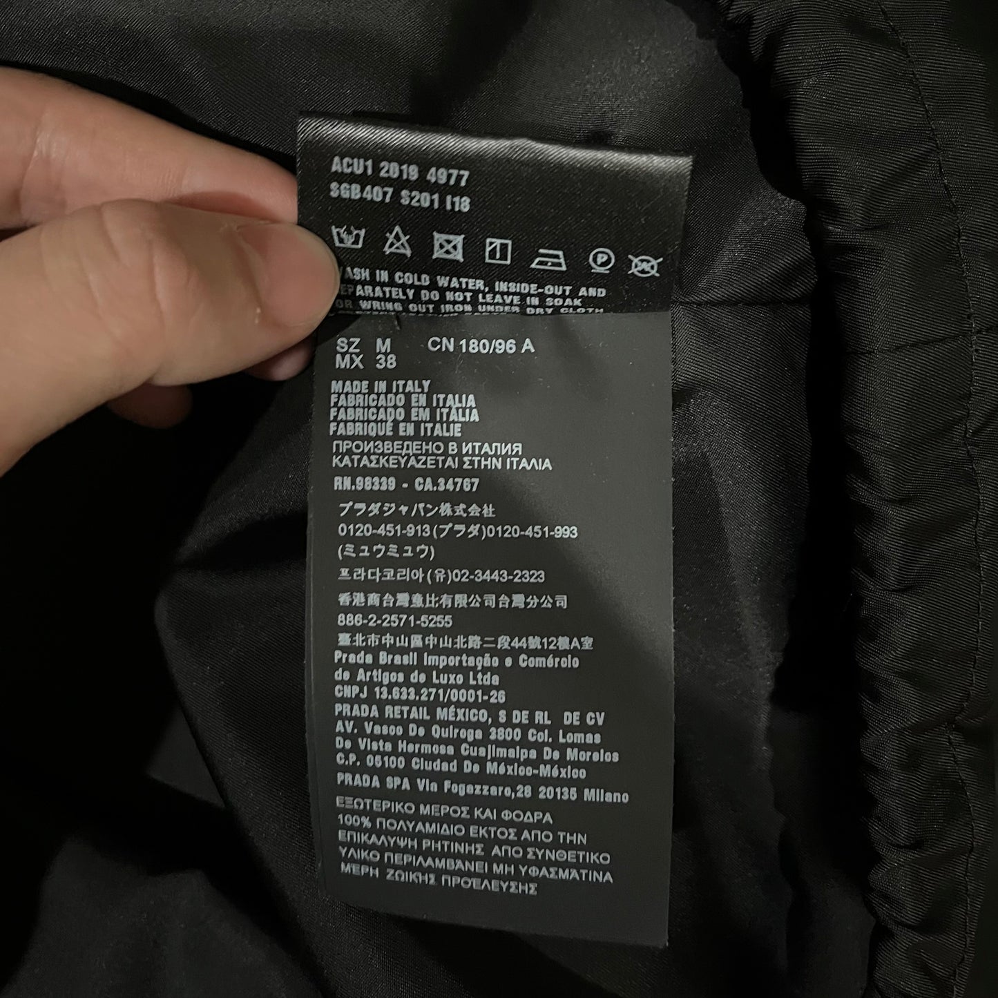 2020ss prada sgb407 anorak nylon hoodie M