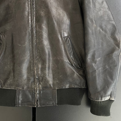 1990s dries van noten lamb leather bomber jacket M