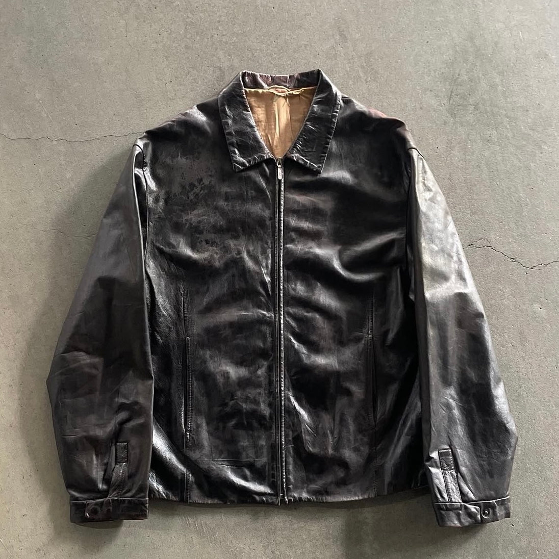 1990s jil sander leather jacket 52