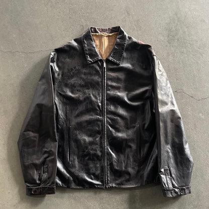 1990s jil sander leather jacket 52