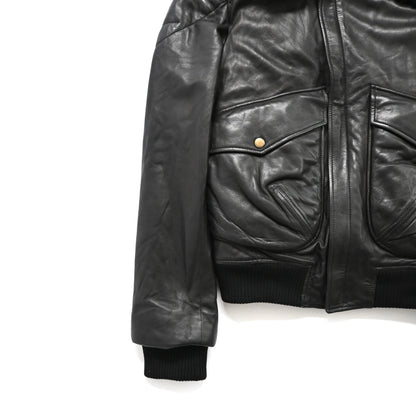 2002aw Yves saint laurent rive gauch boa docking leather jacket 48 by Tom ford