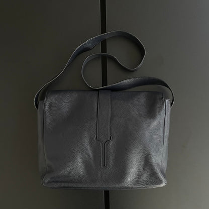 2000s jil sander leather messenger shoulder bag