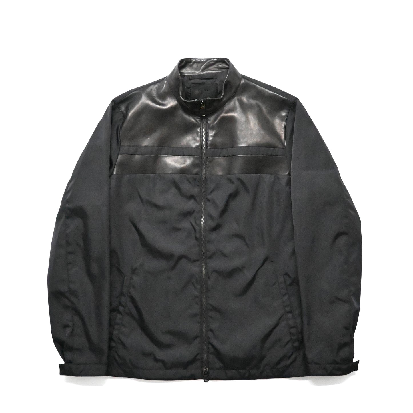 2011aw prada leather docking  nylon blouson 48