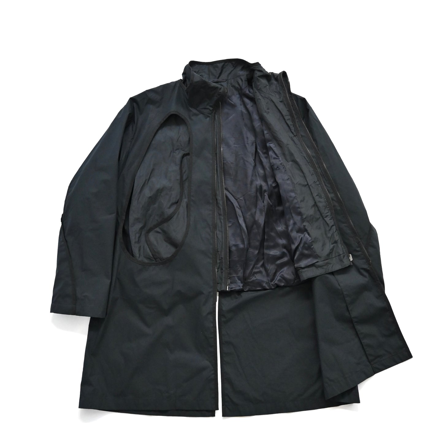 2007ss raf simons layered exposed lining zip up long coat 50