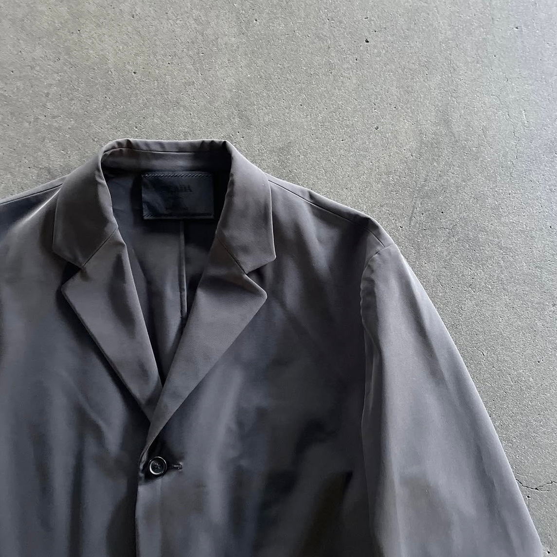 1990s prada nylon chester long coat L