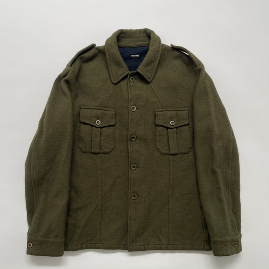 2000s miu miu wool coach jacket XL