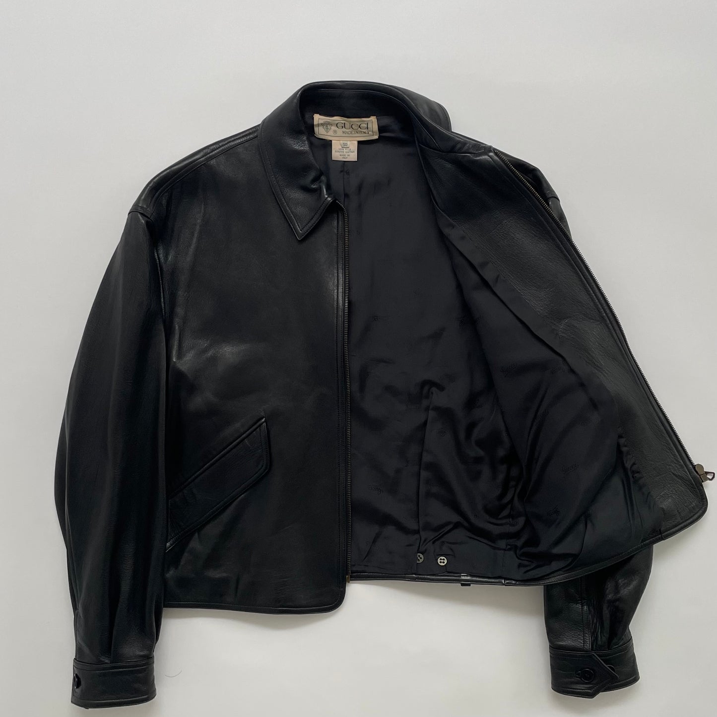 1980s gucci short leather blouson 50