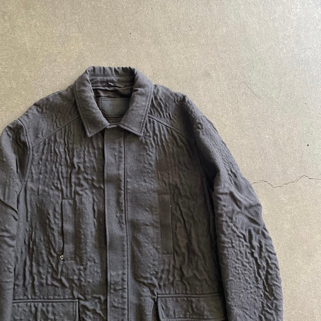 1999s prada crease effect half coat L