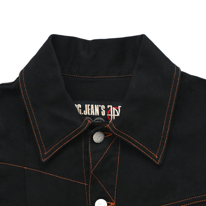 2000s jean paul gaultier folded panel denim jacket 46