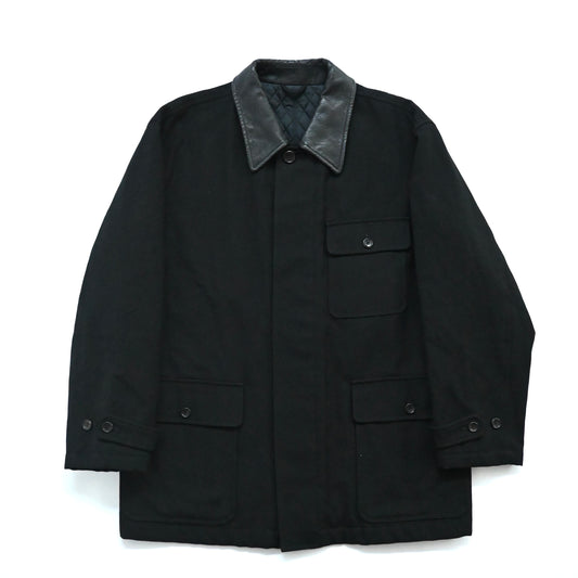 1991aw comme des garcons homme 6.1 the men leather collar wool half coat M