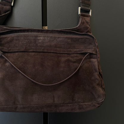 1999aw prada suedeshoulder bag