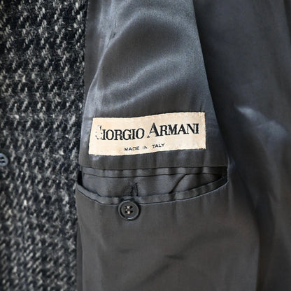 1989aw giorgio armani tweed wool long coat 48