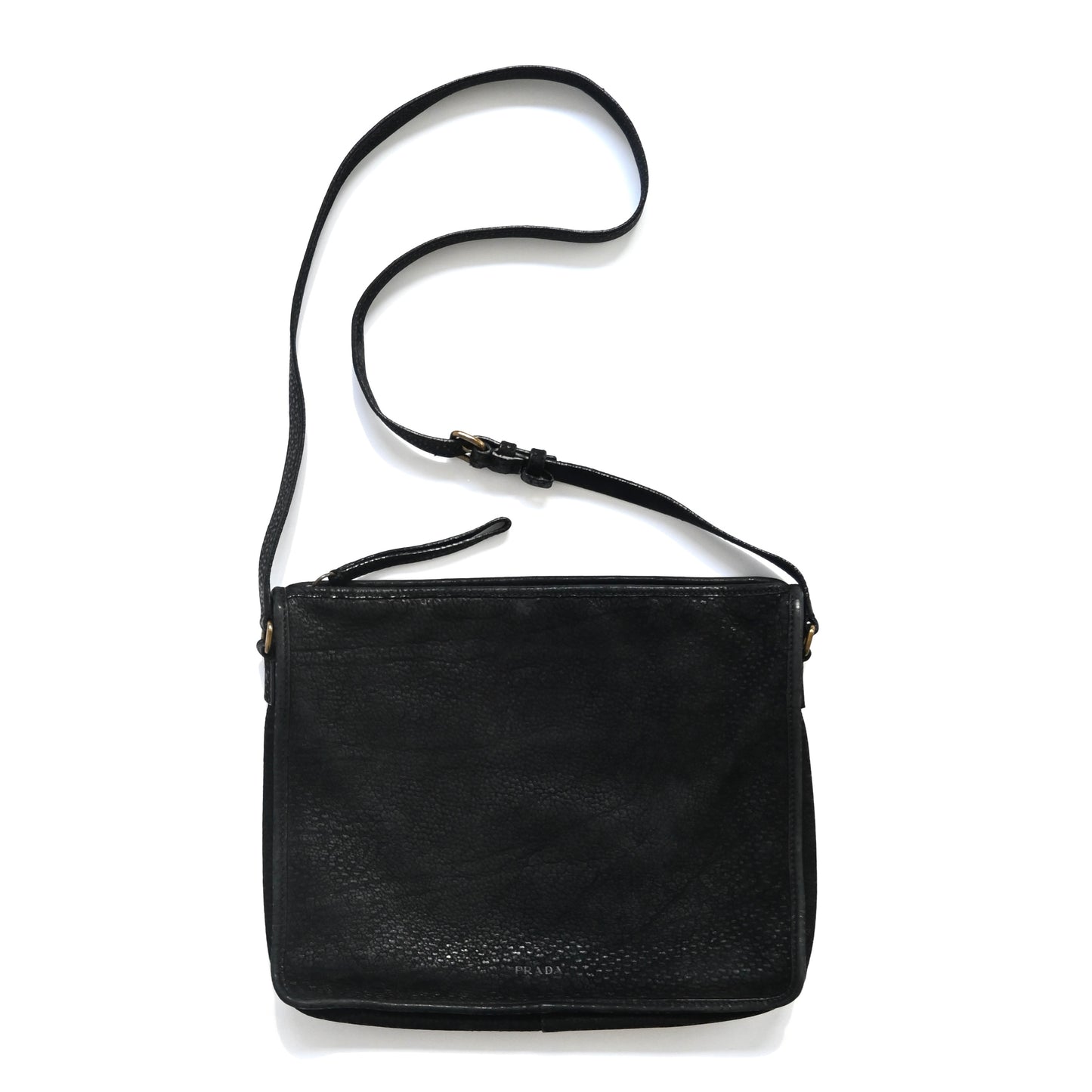 1990s prada pebbled leather shoulder bag