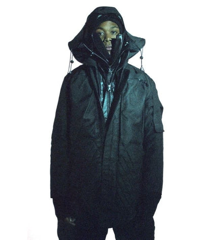 1990s vexed generation black ballistic nylon riot parka M