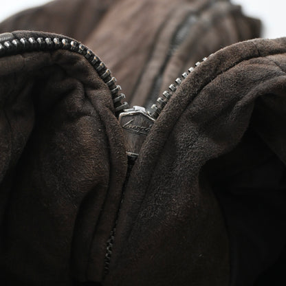 2000s ermenegildo zegna leather docking suede jacket 52