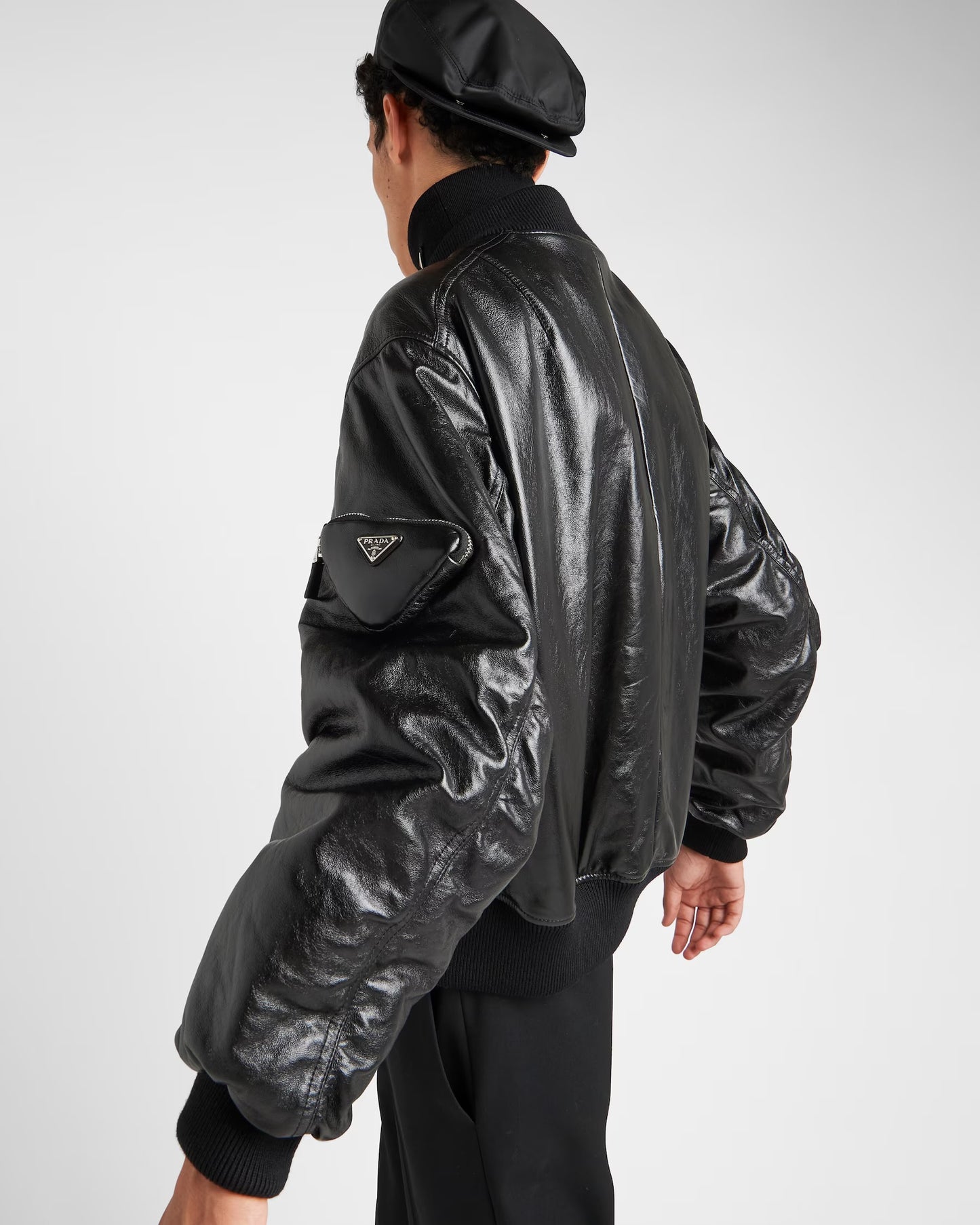 2021aw prada nappa leather bomber jacket 50 by raf simons