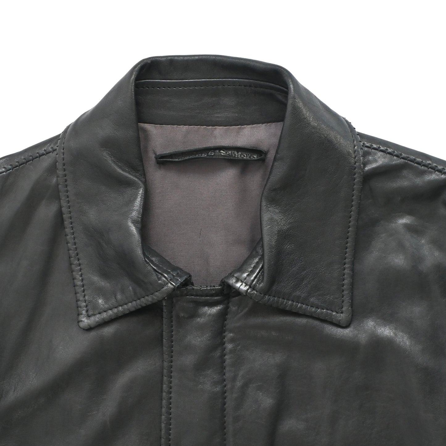 1990s salvatore ferragamo gemuine leather jacket 48