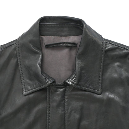 1990s salvatore ferragamo gemuine leather jacket 48