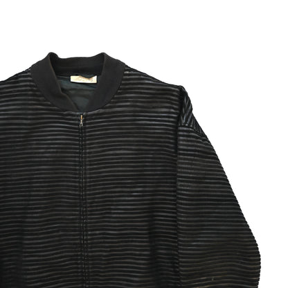 1990s gianfranco ferre stripe piping leather bomber jacket 50